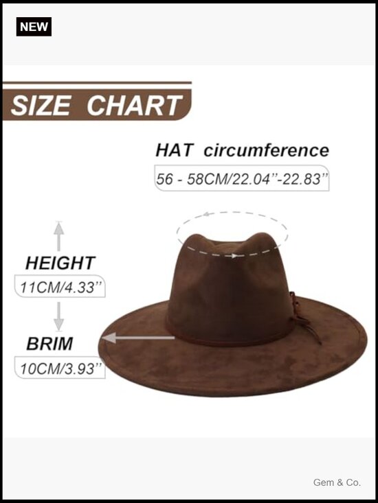 Classic Suede Fedora Hat with Wide Brim, Unisex Adjustable main image 5